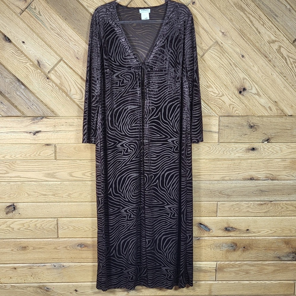 Steilmann  Womens Size 46 Dress Cover Up Long Sleeve Velvet Brown